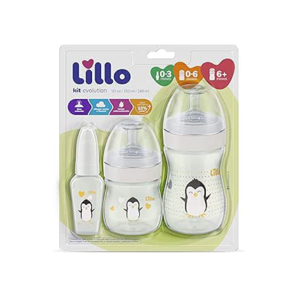 Lillo Kit De Mamadeira Primeiros Passos 50/150/240Ml Neutro