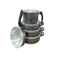 Kit de Panelas Frigideira Caneco Caçarola Canecão Aluminio Forte Resistente 5 Peças Super Promoção