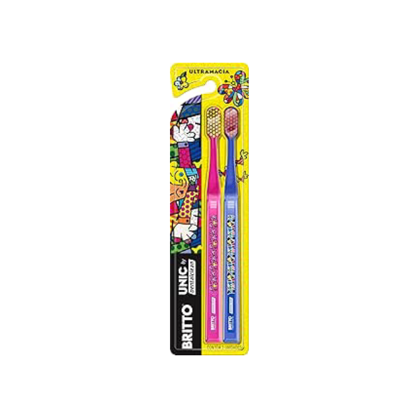 Dentalclean Escova de Dente Romero Britto Leve 2 - Cerdas Ultramacias