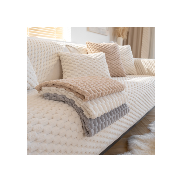 Capa De Sofá Em Forma De l Nordic Simplicidade Toalha Slipcover Cobertor Almofada De Pelúcia Simples Antiderrapante 2 3 4 Lugares Traseira Contra Poeira