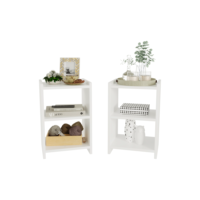 Kit 2 Mesas de Cabeceira Retro para Quarto Casal ou Solteiro Nicho Decoração América