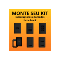 Conjunto Tomadas 10A/20A Interruptores Paralela/Simples Placa Cega Fame Habitat Black
