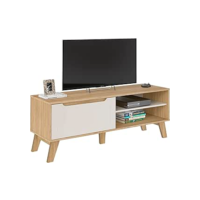 Rack para Tv ate 60" com porta basculante LOTUS cor Carvalho com Off White - Artely