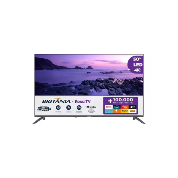 Smart Tv 50 Britânia Btv50va4regb Roku Tv Led Dolby Audio