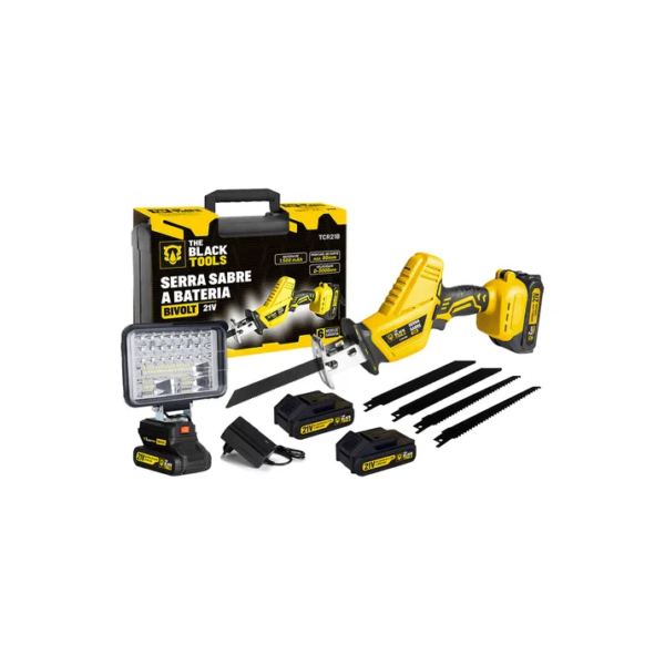 Kit Serra Sabre Elétrica 3000rpm Bateria + Lanterna Holofote