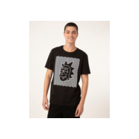 camiseta de algodão manga curta rick and morty preta