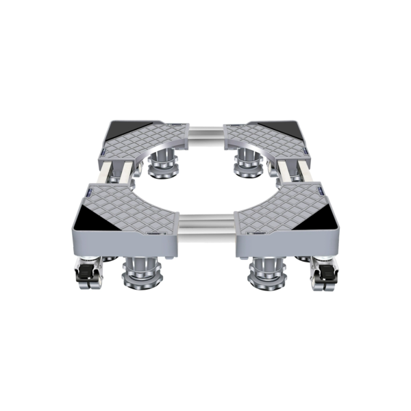 Suporte Para Geladeira / Maquina De Lavar E Fogão Inox Com Rodinhas Base Carrinho Móvel Flexível