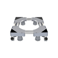 Suporte Para Geladeira / Maquina De Lavar E Fogão Inox Com Rodinhas Base Carrinho Móvel Flexível