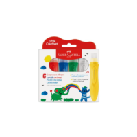 Pincéis com Tinta Guache Jumbo Little Creatives, Faber-Castell, Kit Pintura Infantil, Pré-escola, 6 Cores
