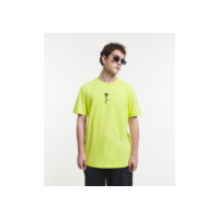 Camiseta Comfort em Meia Malha com Bordado de Flor Verde Limão