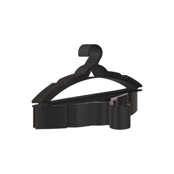 Cabide Preto Paranoia Produtiva Achatado Kit 50 unidades plastico