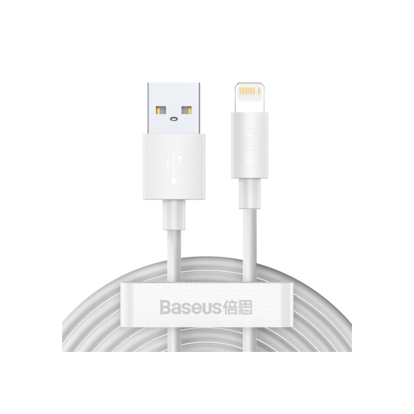 Kit 2 Cabos USB para Lightning Simple Wisdom 2.4a 1.5m P/ Iphone 6 7 8 9 X XR 11 12 13 14 Pro Max
