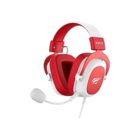 Headphone Fone de Ouvido Havit HV-H2002d Red, Gamer, com Microfone, Falante 53mm, Plug 3, 5mm: compatível com XBOX ONE e PS4, HAVIT, HV-H2002d Cor Vermelho e Branco