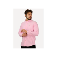 Camisa Tommy Hilfiger Masculina Regular Core Flex Poplin Rosa - Azul Claro