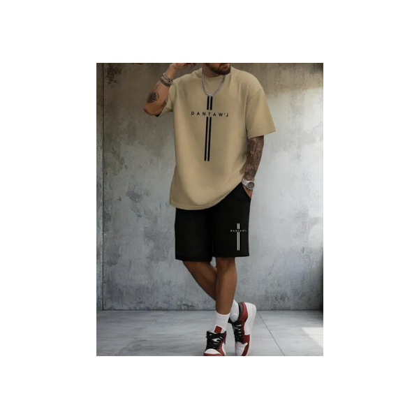 Kit Camiseta Masculina + Short Moletom Conjunto Dantawj Cruz