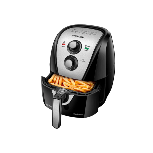 Fritadeira Elétrica Sem Óleo Air Fryer Mondial AFN40BI Family Inox 4L - Preta/Inox - 110V
