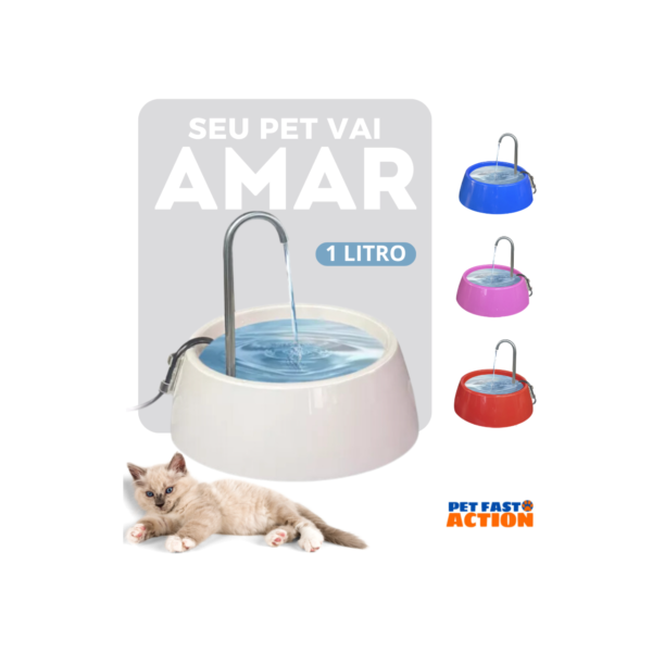 Fonte De Agua Para Gatos 1 Litro Bebedouro Para Gato Automático