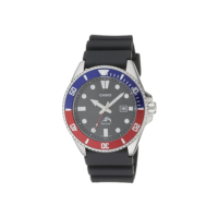 Casio Relógio de mergulho masculino MDV106-1AV 200 M WR preto (MDV106-1A), Preto/vermelho, Clássico