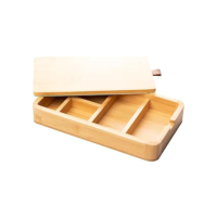 LYOR - Porta Joias de Bambu com Espelho 25cm x 14cm x 3,5cm