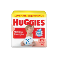 Huggies Fralda Descartável Máxima Proteção M - 172 Un