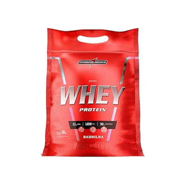 Integralmédica - Nutri Whey Protein Baunilha - Suplemento Alimentar - Fonte de Proteínas e Carboidratos - Pouch 900g