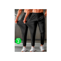 Kit 2 Calça Masculina Elastano Esportiva Fitness Slim Fit