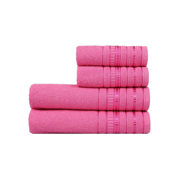 Jogo de Toalhas de Banho Atlântica Delicata Garden Ipê Rosa 4 Peças