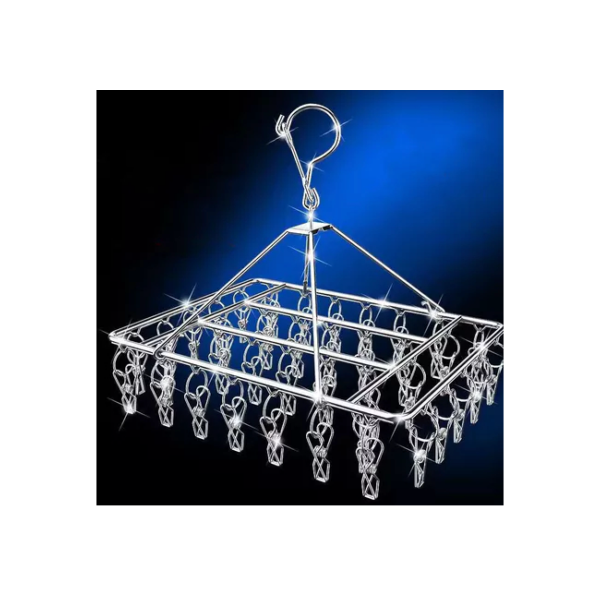 Varal De 40 Clips Inox Prendedores Pratico E Retrátil Cabide Para Roupas Intimas Para Pequenas