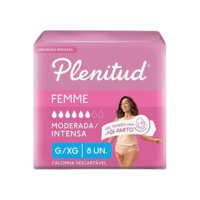 Plenitud Active Mulher - Roupa Íntima, Tamanho G/XG, 8 unidades