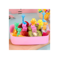 8 peças Mini Garfo Para Petisco Infantil de Fruta de Desenho Animado