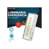 Kit 4 Luminária Emergência Lâmpada Portátil 30 Leds Recarregável Bivolt Luz Branca Fria