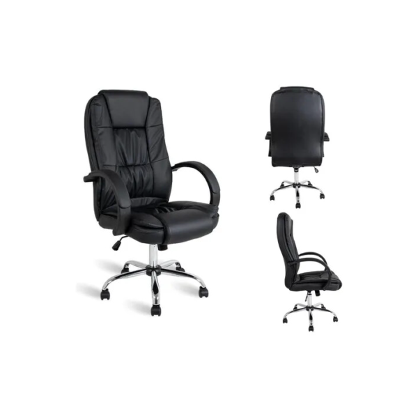 Cadeira De Escritório Presidente Gamer Ergonômica Premium Cor Preto Material Do Estofamento Couro Sintético