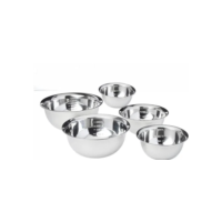 Kit Jogo 5 Tigela Inox Cumbuca Bowl Conjunto Bacia Saladeira