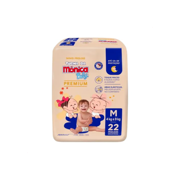 Turma da Mônica Baby Premium Jumbo M 22 Unidades