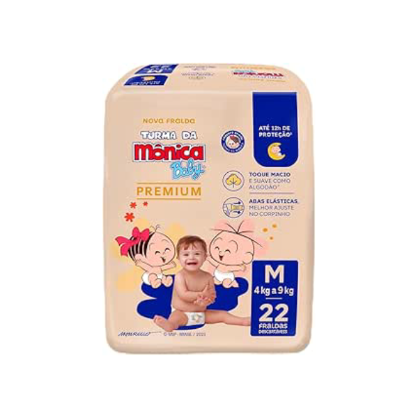Turma da Mônica Baby Premium Jumbo M 22 Unidades