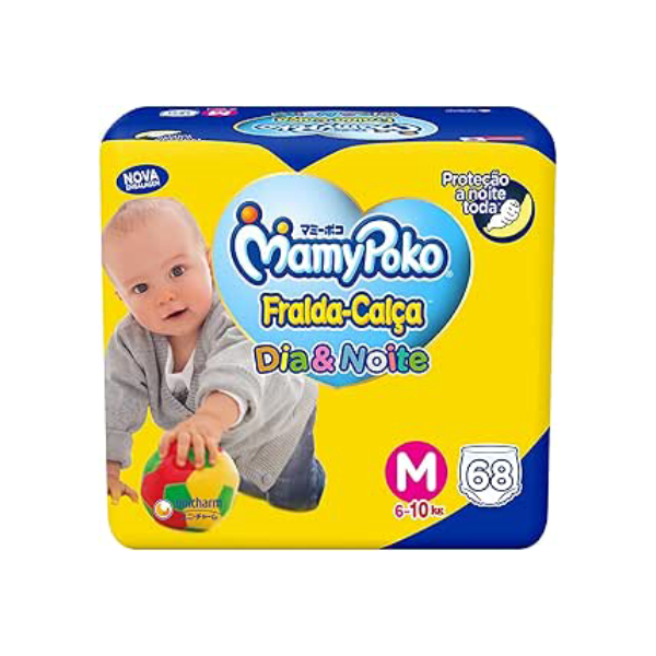 MamyPoko Fralda-Calça Dia&Noite M 68 Unidades