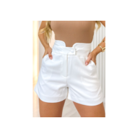 EMILI3 Short Feminino Elegante e Casual com Detalhe de Botão Forrado, Bolsos Faca e Detalhe na Cintura-9355