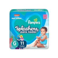 Fraldas Descartáveis Para Água Pampers Splashers Baby Shark M-G 11 fraldas