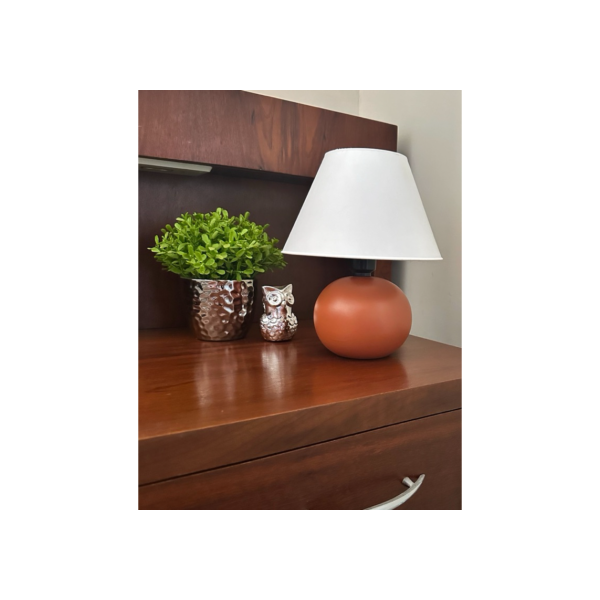 Abajur Luminaria Ceramica Com Cupula Ambiente Quarto Sala Infantil Adulto Cor Fria