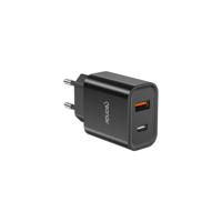 Geonav Carregador Universal Ultra Rápido Duo, 1 X USB-C Power Delivery 20W, 1 X USB Quick Charge 18W, CH20PDQCBK, Preto