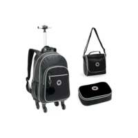 Kit Mochila 360° , Lancheira E Estojo Escolar Brilhosa