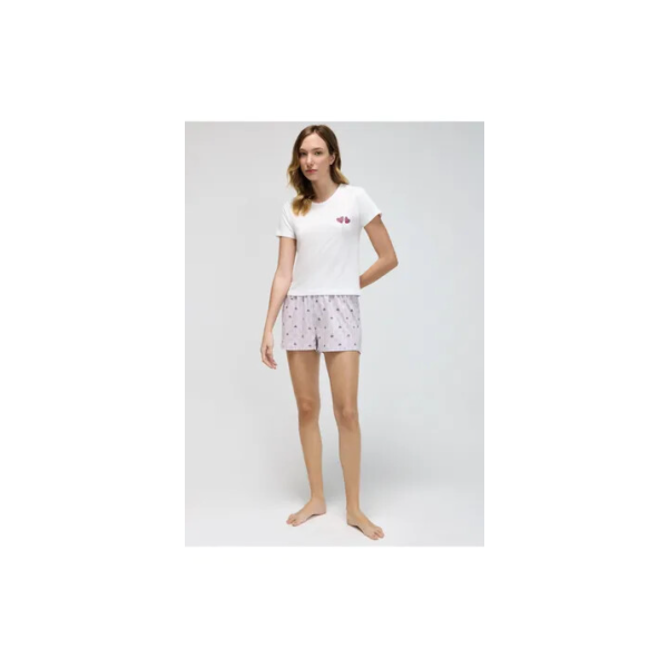 Pijama Curto Feminino Com Estampa Hering