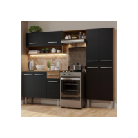 Armário de Cozinha Compacta Rustic/Preto Emilly Pop Madesa XA