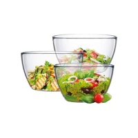 Ruvolo Saladeira Bowl, Bowl Tropical de Vidro, Multiuso P M e G 3 Peças