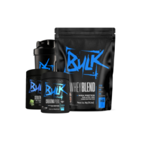 Kit Whey Protein Blend Isolado Concentrado 1kg + Creatina Pura 300g + Pré Treino 300g + Shaker
