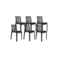 Conjunto De 6 Cadeiras Gruvyer Pretas Para Escritório/sala De Jantar E Área Gourmet