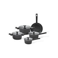 Oikos - Jogo Panelas Antiaderente Ultra Ceramic 5 Peças para Fogão por Indução, a Gás, Elétrico e Vitrocerâmico Cor Preta Mou Chia