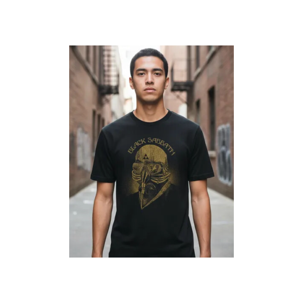 Camiseta Manga Curta Preta Back Sabbath Tony Stark