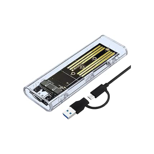 Case Externo Para SSD M2 Com Dissipação de Calor Protocolo Duplo NVME/NGFF PCIe 10Gbps USB-C/USB 3.1 Gen2 M Key/B+M Key