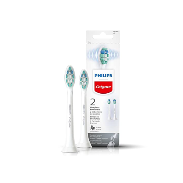 Refil de Escova Elétrica Philips Colgate Limpeza Profunda 2 unidades